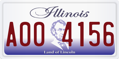 IL license plate A004156