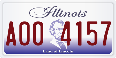 IL license plate A004157