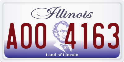 IL license plate A004163