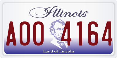 IL license plate A004164