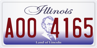 IL license plate A004165