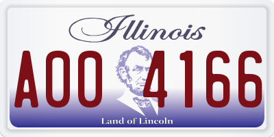 IL license plate A004166