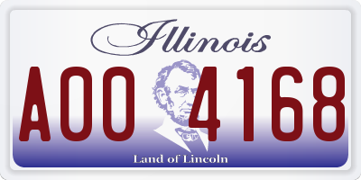 IL license plate A004168