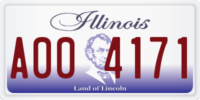 IL license plate A004171