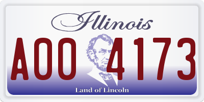 IL license plate A004173