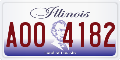 IL license plate A004182