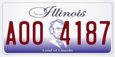 IL license plate A004187