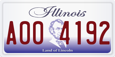 IL license plate A004192