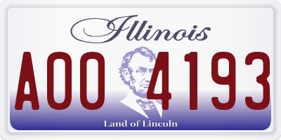 IL license plate A004193