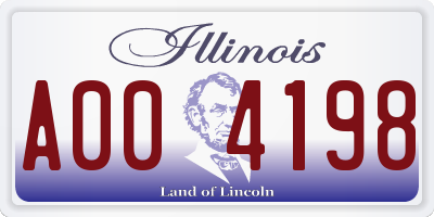 IL license plate A004198