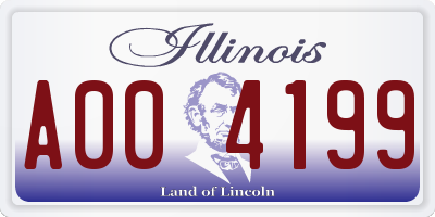 IL license plate A004199