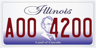 IL license plate A004200