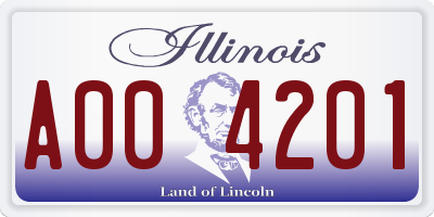 IL license plate A004201