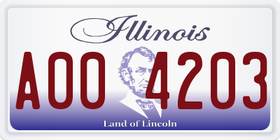 IL license plate A004203