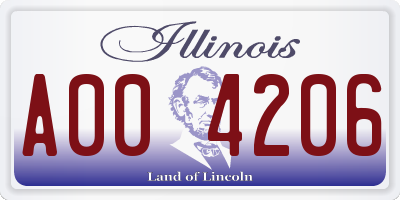 IL license plate A004206
