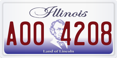 IL license plate A004208