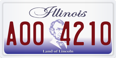 IL license plate A004210