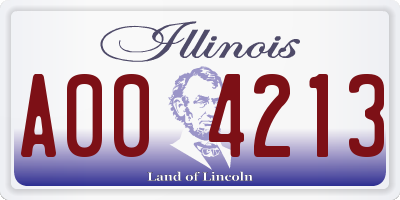 IL license plate A004213