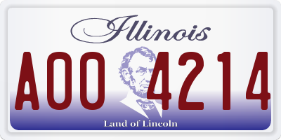 IL license plate A004214