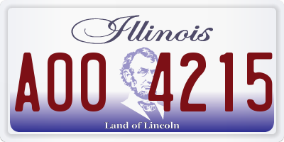 IL license plate A004215