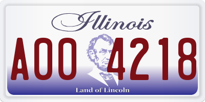 IL license plate A004218