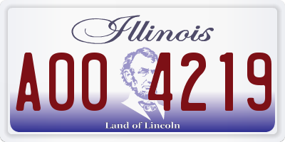 IL license plate A004219