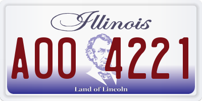 IL license plate A004221