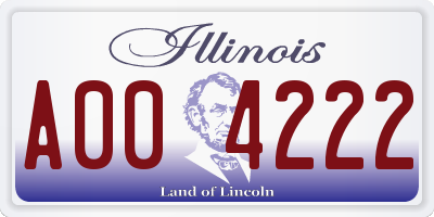 IL license plate A004222