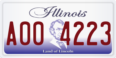 IL license plate A004223