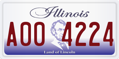 IL license plate A004224