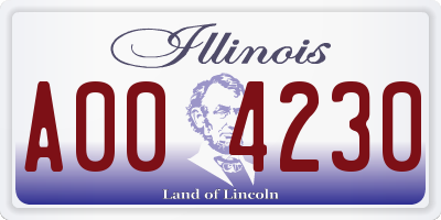 IL license plate A004230