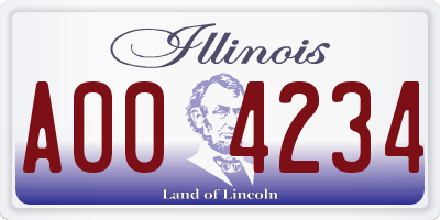 IL license plate A004234