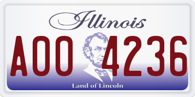 IL license plate A004236