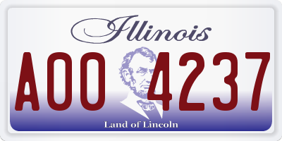 IL license plate A004237