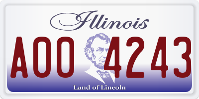 IL license plate A004243