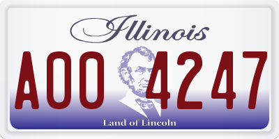 IL license plate A004247