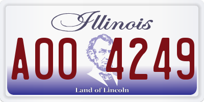 IL license plate A004249