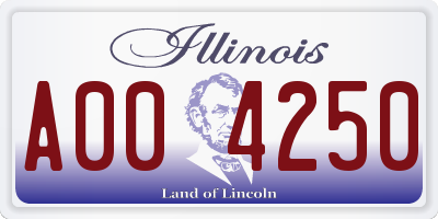 IL license plate A004250