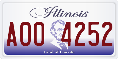 IL license plate A004252