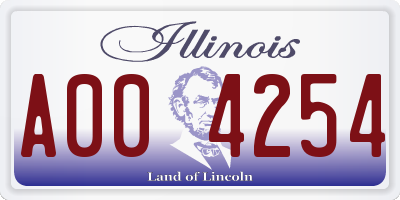 IL license plate A004254
