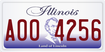 IL license plate A004256