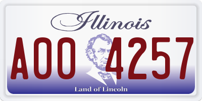 IL license plate A004257