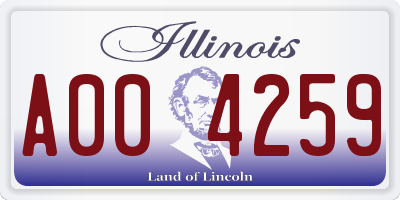 IL license plate A004259