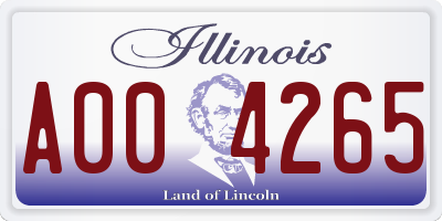 IL license plate A004265