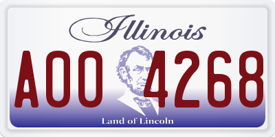 IL license plate A004268