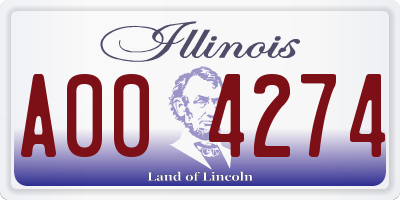 IL license plate A004274