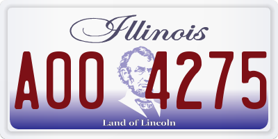 IL license plate A004275