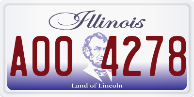 IL license plate A004278