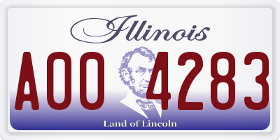 IL license plate A004283