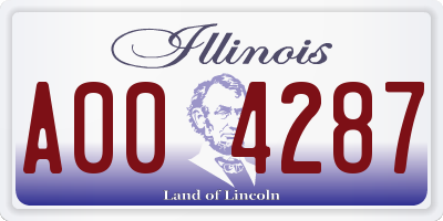 IL license plate A004287